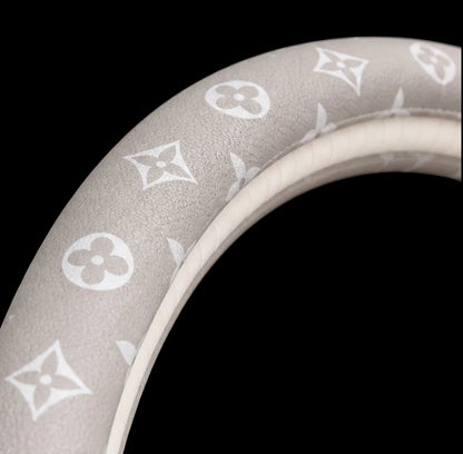 Beige Steering Wheel Cover